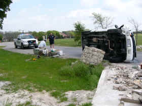 A truck ran into our mailbox